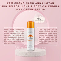 [Hàng Cty] Chống Nắng Cho Da Dầu Hỗn Hợp Anna Lotan  SUN SELECT LIGHT & SOFT CALENDULA DAY CREAM SPF 30 - Wincosmetics