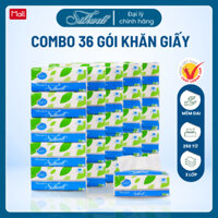 [Hàng cty] Combo 36 gói khăn giấy rút Silkwell 250 tờ khổ LỚN, giấy ăn mềm mịn, siêu dai, siêu tiết kiệm