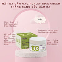[Hàng Cty] Mặt Nạ Cám Gạo PURLES 103 RICE CREAM MASK trắng sáng đều màu da - Wincosmetic
