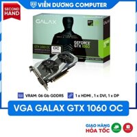 (HÀNG ĐÃ QUA SỬ DỤNG) Card màn hình VGA Galax GTX 1060 OC 6GB 2 fan bảo hành 3 tháng Viễn Dương Computer