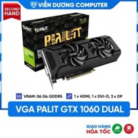 (HÀNG ĐÃ QUA SỬ DỤNG) Card màn hình VGA Palit GeForce ® GTX 1060 Dual 6GB bảo hành 3 tháng Viễn Dương Computer