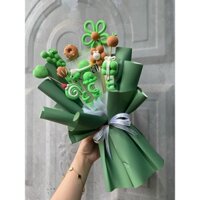 [HÀNG ĐẶT 5-7 NGÀY]  [ảnh thật] Bó hoa đất sét làm quà tặng tốt nghiệp, sinh nhật, hoa 20/10 - mẫu xanh lá-nâu [HOT]