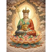 (HÀNG ĐẶT TRƯỚC) (chưa thêu) Tranh thêu chữ thập chỉ lụa phật địa tạng Y322436
