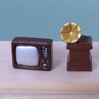 (HÀNG ĐẶT TRƯỚC) combo 10Nhà Búp Bê Búp Bê Búp Bê Mini Thu Nhỏ Mô Phỏng Retro TV Bỏ Túi Máy Quay Đĩa Mô Hình OB Đạo Cụ