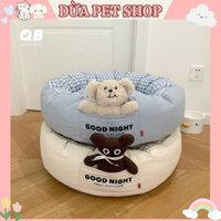 {HÀNG ĐẶT TRƯỚC} Ổ Nằm, Đệm Ngủ Cho Chó Mèo Chất Nỉ Bông Dày Dặn Kèm Gấu Bông Xinh Iu Dừa Pet Shop