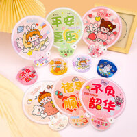 (HÀNG ĐẶT TRƯỚC) SET 10 Quạt Tròn Gấp Phản Quang Quạt Gấp Tiện Lợi Cho Học Sinh Quạt Mini Cầm Tay Mặt Vải Quạt