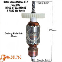 (Hàng DCA) Rotor khoan Maktec MT60 MT603 MT606, Makita M0600B M8103B dây đồng 220V - Tặng chổi than