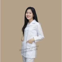 hàng đẹp Áo blouse y tế nữ - áo blue nữ dài tay, áo phòng thí nghiệm, áo dược sĩ- Blouse trắng Hà Nội - Nữ Dài tay,XL