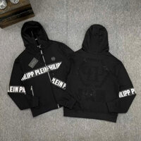 (Hàng Đẹp) - Áo Khoác Philip Dây Viền Khoá Sắt Phối Đá Lưng - Áo Khoác Nỉ Có Mũ Dày Dặn Ấm Áp