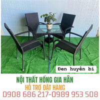 [HÀNG ĐẸP] Bàn ghế mây cafe ban công, chung cư Hồng Gia Hân M628