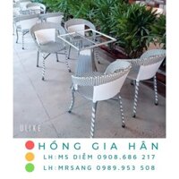 [HÀNG ĐẸP] Bàn ghế mây nhựa giá tốt Hồng Gia Hân M016