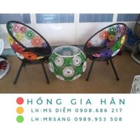 [HÀNG ĐẸP] Bàn ghế mây tròn Hồng Gia Hân MS165