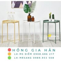 [HÀNG ĐẸP] Bàn sắt tròn xếp gọn Hồng Gia Hân C118