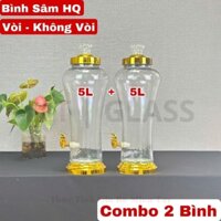 [HÀNG ĐẸP] Bình Thủy Tinh Ngâm Sâm , Ngâm Rượu Chân Eo Hàn Quốc COMBO 2 Bình 5L