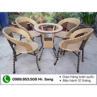 [HÀNG ĐẸP] Bộ bàn ghế mây nhựa thanh lý rẻ đẹp H675 Hồng Gia Hân