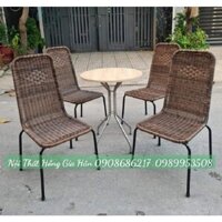 [HÀNG ĐẸP] Bộ bàn ghế nhựa giả mây rẻ đẹp Tp.HCM Hồng Gia Hân B103