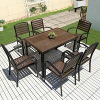 [HÀNG ĐẸP] Ghế Nhôm mặt nan Polywood giả gỗ H604 Hồng Gia Hân