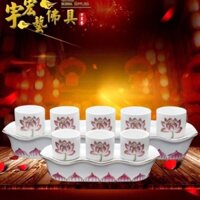(hàng đẹp giá rẻ ) Bộ chung ly thờ cúng gốm sứ