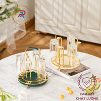 [Hàng đẹp] Khay úp ly đế tròn PK,Khay úp ly cốc phong cách Bắc Âu sang trọng KUL348