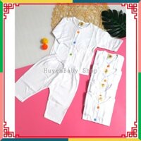 (Hàng đẹp) Set 5 Bộ quần áo sơ sinh tay dài, maù trắng, cúc giữa nhiều màu đủ size cho bé từ sơ sinh đến 11,5kg