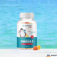 [Hàng Đức] Kẹo dẻo OMEGA-3 tăng cường sức khỏe, bổ sung DHA,EPA vitamin tổng hợp cho trẻ từ 3 tuổi, hộp 60 viên