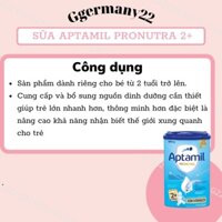 (Hàng Đức) Sữa Aptamil Pronutra Kindermilch 2+ 800g- nội địa Đức 100% dành cho trẻ trên 2 tuổi