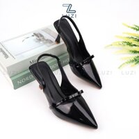 [HÀNG FULLBOX] Giày cao gót nữ quai hậu hở gót, Guốc bít mũi nhọn da simili nhiều màu M188