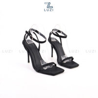 [HÀNG FULLBOX] Guốc Nữ Hở Mũi Quai Hậu Khóa Cài, Sandal Cao Gót Mũi Vuông Thiết Kế Quai Ngang Hiện Đại Cao 10p M195