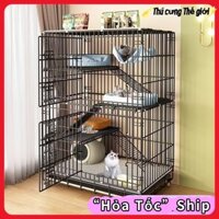 hàng giao ngay chuồng mèo 3 tầng Gấp Gọn Lồng chuồng chó mèo giá rẻ tặng khay giá rẻ Có 3/4 tầng