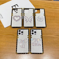 Hàng giao ngay Kim cương khảm Love Butterfly.Hoa / Thiết kế vuông. Khung kèm đầy đủ chống trượt và chống rơi cho vỏ iPhone. Thích hợp cho iPhone 16 ProMax.15plus.14pro.13.12.11.8plus / 7plus.x xs Max xr