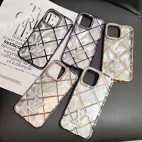 Hàng giao ngay Thương hiệu thời trang / logo kim cương Họa tiết lưới Ống kính máy ảnh khung đính kim cương. Gói đầy đủ bảo vệ mùa thu. Vỏ iPhone thích hợp cho 16proMax.15pro.14.13.12.11.
