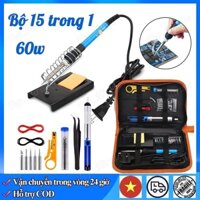 【Hàng giao ngay】bộ 15 món Mỏ hàn thiếc điều chỉnh nhiệt độ, máy hàn chì mini, mỏ hàn tq936 60w 220v và phụ kiện hàn