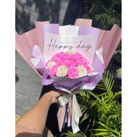 Hàng handmad🌸Bó hoa giấy nhún màu Hồng ngọt ngào🌸 Phù hợp làm quà tặng cho mọi dịp lễ