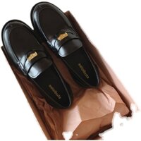 [HÀNG HÃNG CAO CẤP]Giày lười Oxford nữ studiolee mũi tròn gót vuông đính kim loại mạ vàng đế chống trơn trượt