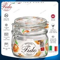 [HÀNG HIỆU ITALIA] Hũ thủy tinh nắp cài kim loại FIDO - Bormioli Rocco - 500ml @149210