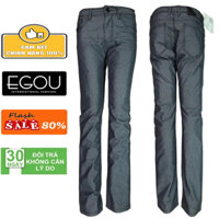 🔥HÀNG HIỆU size 27 - 28 quần JEAN nam caro xám cotton mềm Egou G10103 bò siêu cao cấp ống côn mát thời trang Hàn Quốc