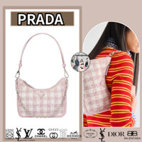 hàng hiệu Túi xách Prada raffia mini/túi xách nữ/túi xách/túi đeo vai/phong cách mới nhất