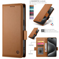 [Hàng hóa giao ngay] Ốp điện thoại thời trang IPhone cho IPhone16 Pro Max IP SE2 SE3 SE4 Vỏ da lật có khóa bên Vỏ khung thẻ Hộp khóa từ tính Vỏ bảo vệ Apple