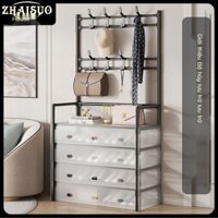 (HÀNG HOT) 【2.4Hàng Nghìn Người Khen Ngợi】Giá để giày chống bụi gia đình và giá treo áo khoác, giá