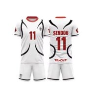 [Hàng Hot] Áo đấu màu xanh lam đá trắng Áo Đấu Cosplay Anime Bộ đồ thể thao mùa hè