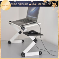 [Hàng HOT] Bàn Để Máy Tính Laptop Gấp Gọn Có giá đỡ chuột và quạt tản nhiệt công thái học cho Văn phòng tại nhà Du lịch【Carbon070】