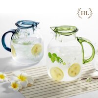 (hàng hot) Bình đựng nước thuỷ tinh LiLac 1.5 - 2 Lít - Chịu nhiệt - Hoa Văn cao cấp