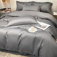 (Hàng Hot) Bộ 4 món chăn ga gối  cotton lụa Tencel 40s màu trơn basic mềm mịn thoáng khi dùng 4 mùa