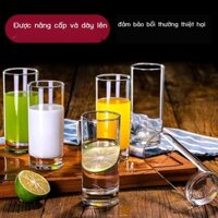 (HÀNG HOT) Bộ 6 món gia dụng Bộ ly thủy tinh trong suốt cốc uống nước lớn dung tích lớn trà trắng b