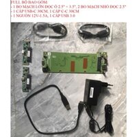[HÀNG HOT] BO MẠCH ĐỌC ĐƯỢC 3 Ổ CỨNG/ SẠC ĐIỆN THOẠI  PC 3.5", LAPTOP 2.5" FULL BỘ 7 CHI TIẾT