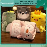 [Hàng HOT] Chăn ngủ văn phòng Flannel Mềm tiện lợi gấp gọn Hình Động Vật hoạt hình Dễ Thương【Tennessee052】