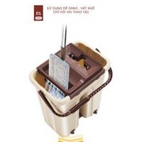 (Hàng Hot) Chổi Lau Nhà Xoay 360 Gạt Nước Có Thùng