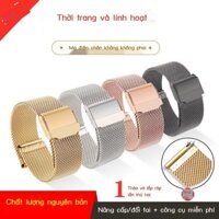 (HÀNG HOT) Đồng hồ nam nữ inox chính hãng có vòng tay, dây đa năng, dây thép Milan siêu mỏng, dây l