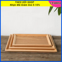 [Hàng HOT] Khay gỗ / Mâm gỗ hình chữ nhật đựng chén trà cà phê decor chụp ảnh cho bữa tiệ【Utah054】