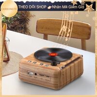 [Hàng HOT] Loa Bluetooth Mini Đĩa Than Xoay Sáng Tạo Đài FM Âm Thanh HiFi Stereo Retro Không Dây Decor Phòng Khách【Carbon070】